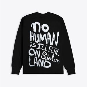 No Human is Illegal Cuffed L/S (Black)